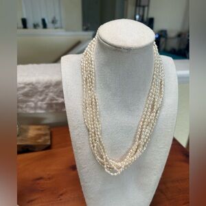 Vintage beaded tiered Pearl Necklace